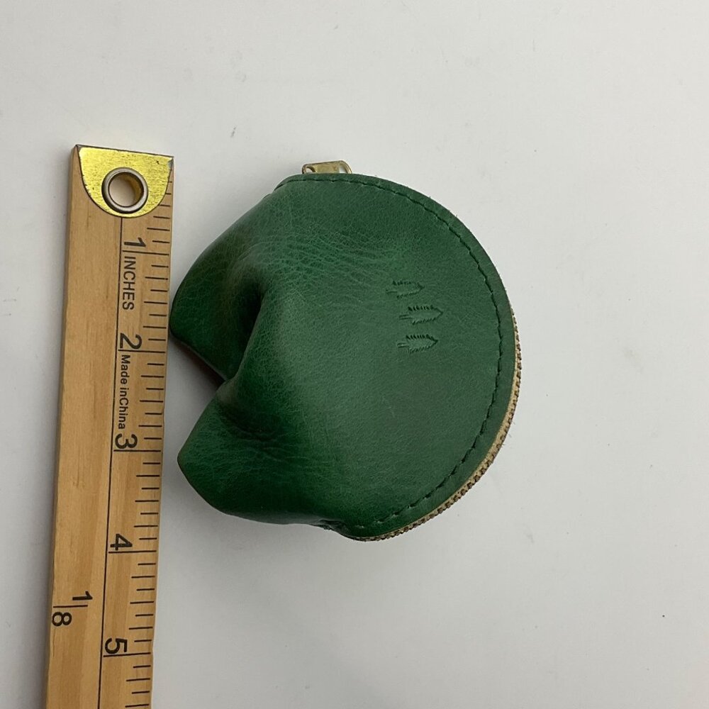 Portland Leather Goods Fortune Cookie Coin Pouch Charm Emerald Green - Picture 6 of 9